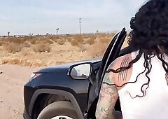 Bianca is stranded on the side of the road. And a good stranger helps her, and this babe craves to thank him