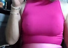 Smoking and showing my precum in my knickers