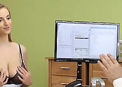 LOAN4K. Porn actress tight pussy is nailed by moneylender in his office