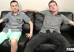 Straight amateur hunk giving a blowjob for some money