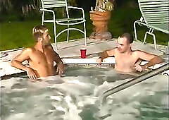 Gay trio in the pool