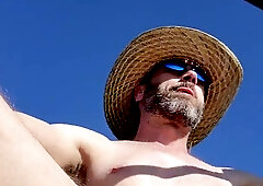 Dad Bare on a Public Sea Gets Taller his boner and ejaculates