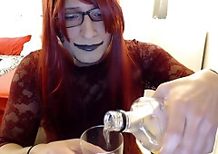 Kinky Transgender Male In Red Dress Gets Off To Ballbusting Bdsm Porn