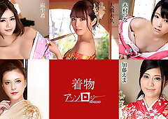 Miku Ohashi, Ema Kato, Tsuna Kimura, Yuki Tsukamoto, Nozomi Aso Kimono Anthology - Caribbeancom