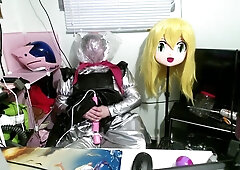 Silver PVC Costume Layered Breathplay Eva Helmet