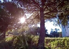 Public Sex in a Park Ends with Lots of Cum in her Panties - Caught twice