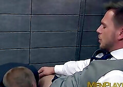 Hot businessman Hans Berlin cock sucking and ball licking