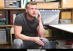 YoungPerps - Shoplifting stud takes cock up his ass and down his throat