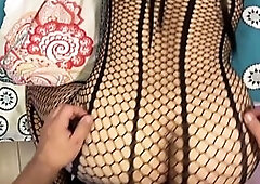 I collect rent from a large-bootied Latin babe playing with her twat