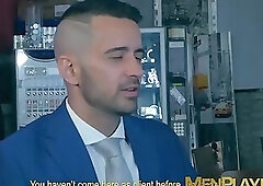 Office workers Bruno Max and Robbie Rojo anal fucking rough