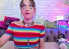 slim trans cutie with tattoos tugs her dick on webcam