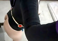 Cute Small Penis Trans Raven Anal Fucking Her White Ass with BBC Dildo