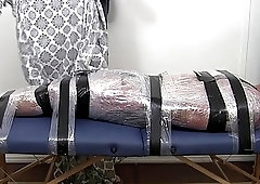 Bondage hunk toe tickled by best friend