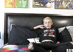 uber-cute twink Justin Stone makes sausage jism in solo interview