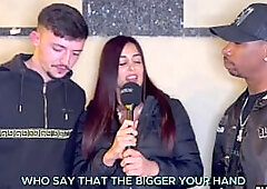 Andrea Lux interviews two guys on the street and fucks them in the hotel