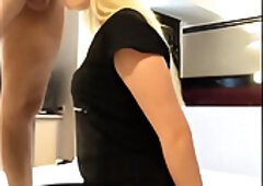 hot blonde hands tied behind back deep mouthfuck