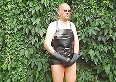 Urinating, middle-aged, play with