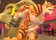 Yiff wolf ang crocodile, furry wolf animation, animation