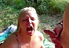 New public scandal! As a sperm and piss sip slut for everyone at the bathing lake!
