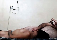 This slim Latin chick came over for one reason, to suck my jock. I lay down on the couch and that babe gets between my legs and take my penis in her t