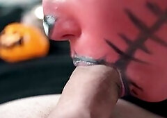 Halloween Blowjob - Teen Gets Mouthful of Cum