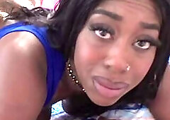 Baby Gemini in her DirtyAuditions scene cums on Mike's large screwing shlong whilst in doggy position and her butt is lubed up