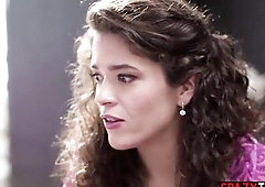 Large butt Lalin girl and sexy chick enjoyed twat licking and lesbian babes sex with boss