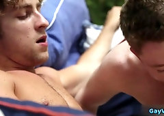 Fat cock homosexual ass-fuck romp with facial cumshot