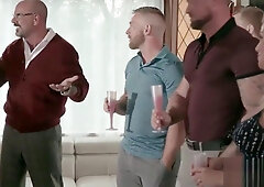 Gay guy fucks his boyfriend on granddad&#039_s birthday party