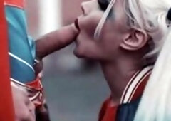 Superman destroys Harley Quinn's anal opening and gives her an anal creampie.