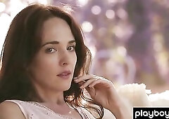 Bewitching breasty amateur chick posing stripped for Playboy