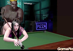 Slutty Pussy Plays With Hard Cock On The Pool Table