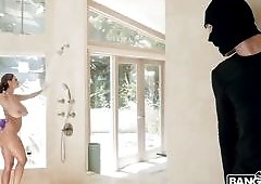 The Robber Changed His Plans And Fucked The Busty Milf