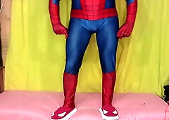 What a torrid spider in her beautiful spider suit