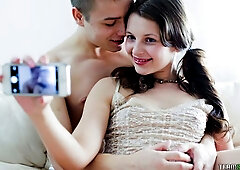 Lovely brunette Zoi is enjoying intensive dick-riding so much