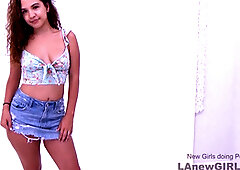 Mesmerizing latin slowly sucks hard dick in studio