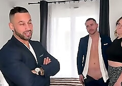 Alva, pretty milf, satisfied by two men...