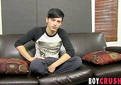 adorable Ryker Madison strokes after being interviewed