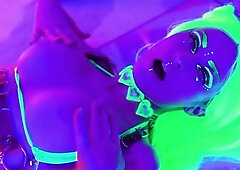 Jewelz Blu Trippy Neon Fishnet Sextoy Suck and Bang (FULL MOVIE SCENE ON MODELHUB)