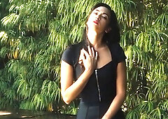 Nude teen cools herself down in the pool