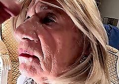 Facial for elderly crossdresser