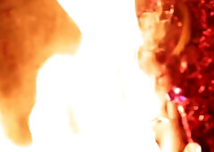 Outdoor Pool Female Threesome