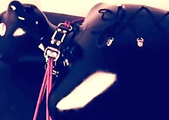 Wolfy in Latex Sleepsack