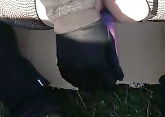 Outdoor bitch in the skirt takes it anal doggystyle very dee