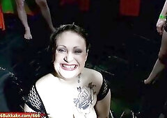 Nice-Looking bulky honey Ashley CumStar with biggest huge breasts gets her 1St coarse Group-Sex! German Jizz Gals