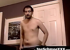 Cute bearded jock masturbates intensely after steamy interview