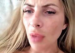 Blonde MILF in Lingerie Teasing in Modern Kitchen