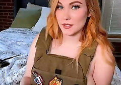 Amateur redhead MILF has facial