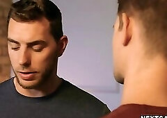 Carter bends Trevor Harris over to paddle his ass