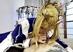 Curvy Saber (Arturia Pendragon) delivers destiny to your bedroom with ultra-realistic FGO cosplay